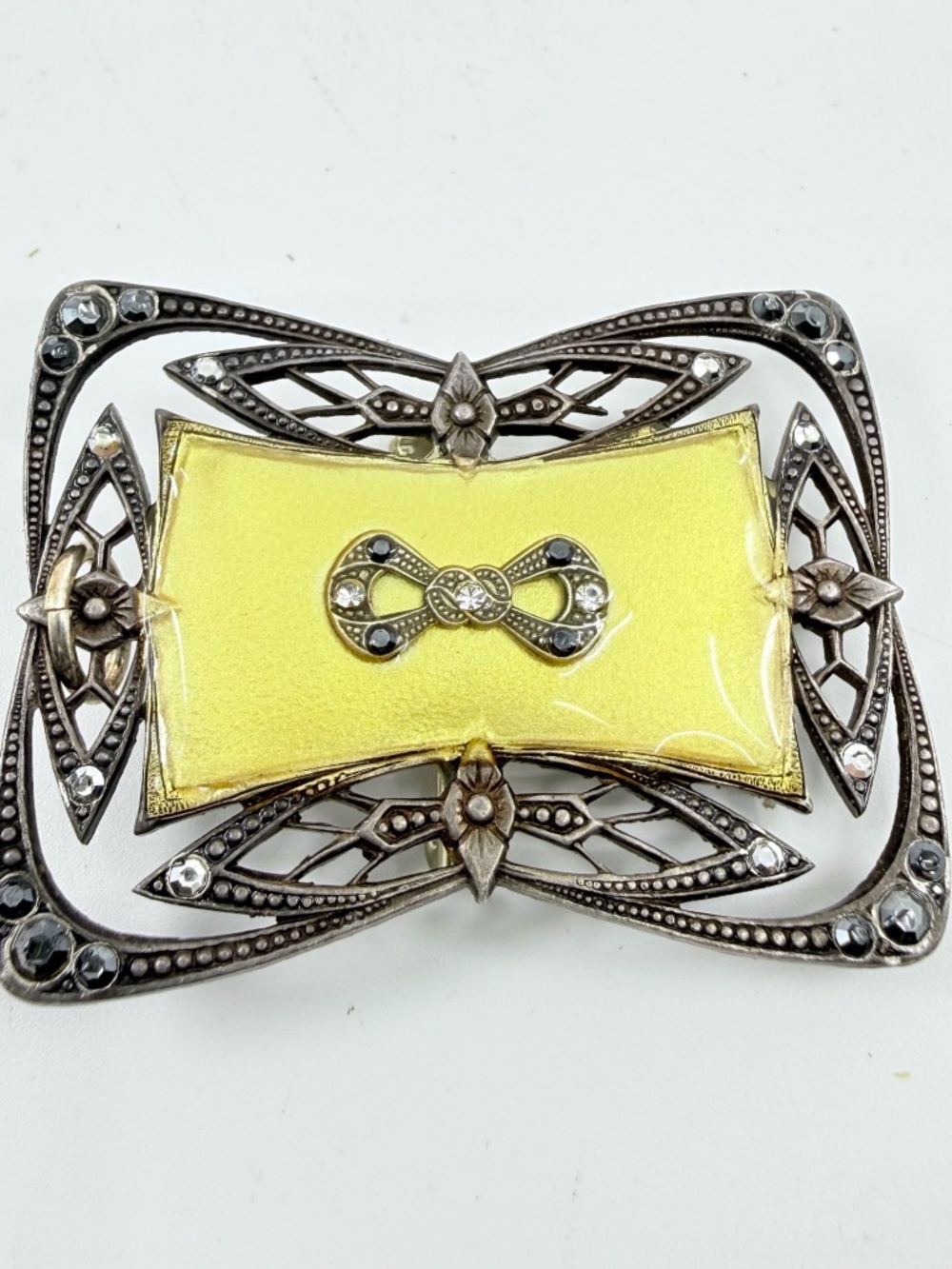 VintageMetal, Marcasite, Rhinestone and Enamel Brooch/Pin/Pendant